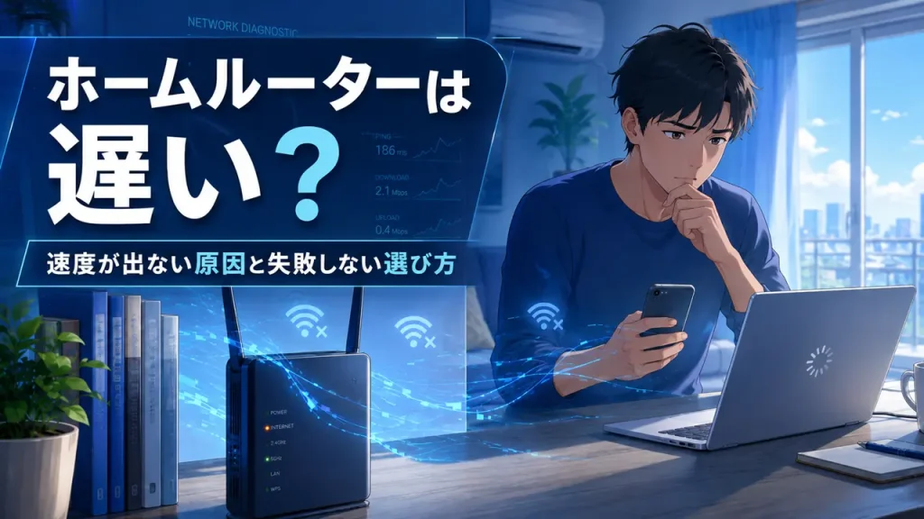 ホームルーターは遅い？速度が出ない原因と失敗しない選び方