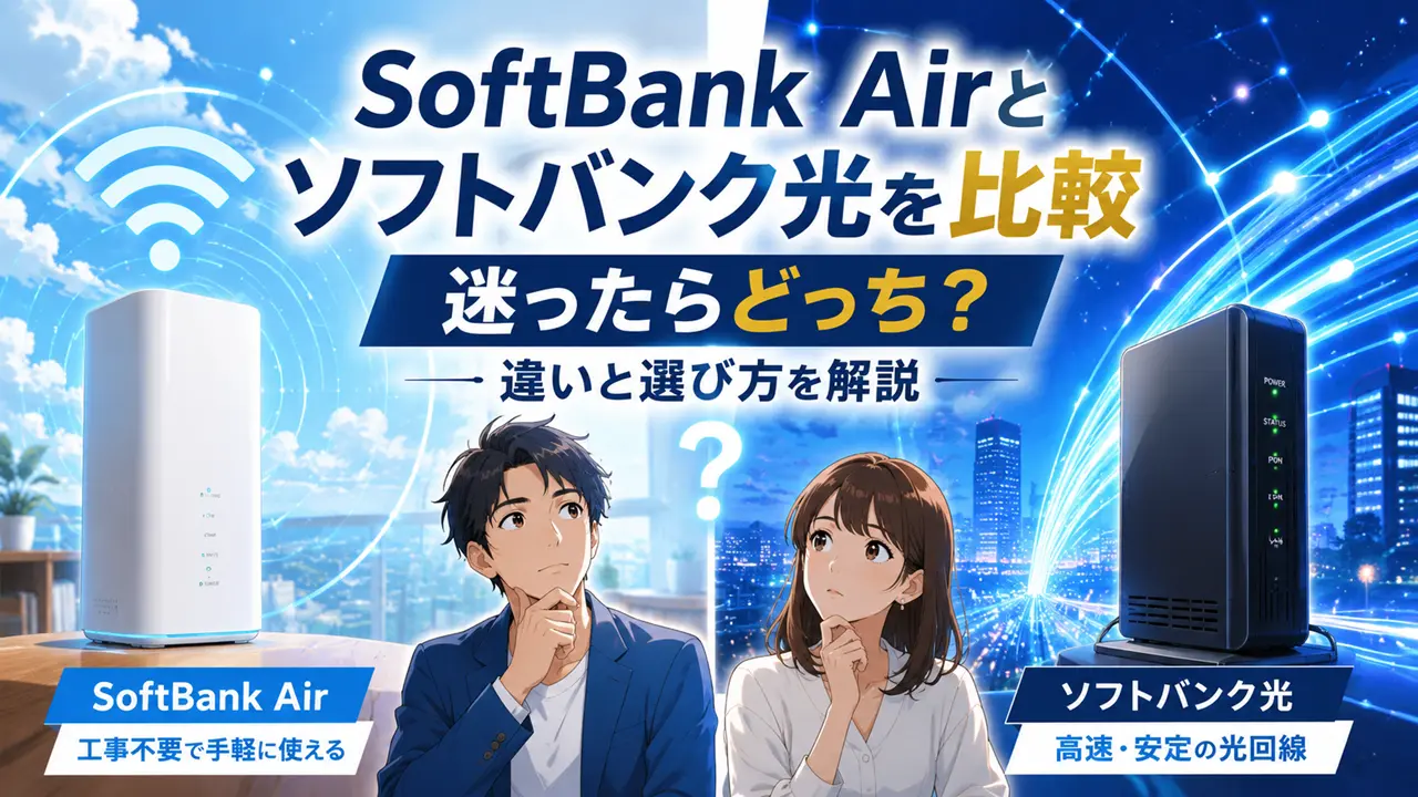 SoftBank Airとソフトバンク光を比較｜迷ったらどっち？違いと選び方を解説