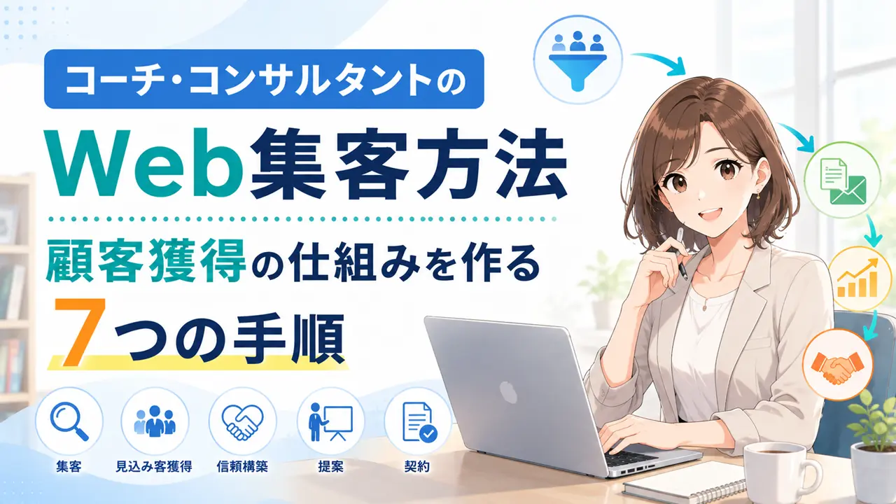 コーチ・コンサルタントのWeb集客方法|顧客獲得の仕組みを作る7つの手順