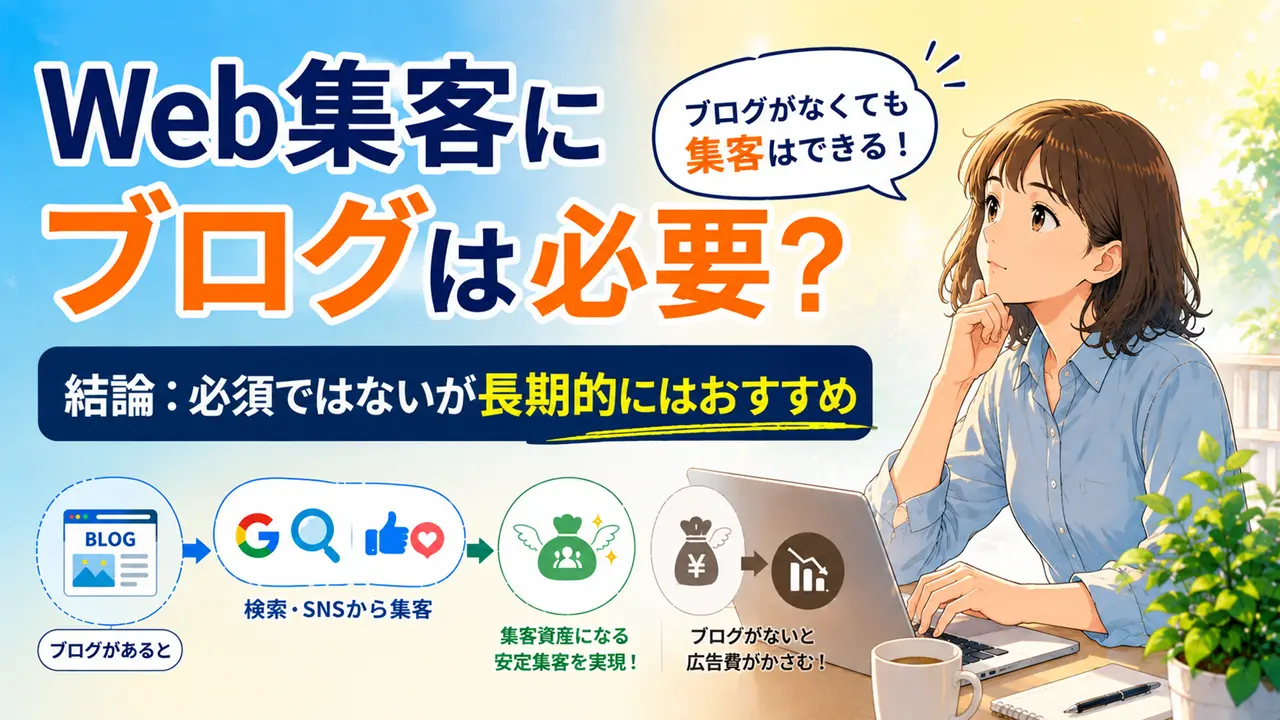 Web集客にブログは必要？【結論：必須ではないが長期的にはおすすめ】