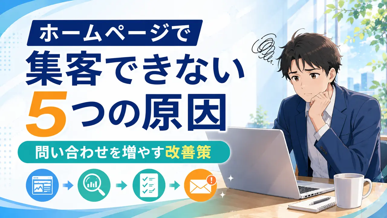 ホームページで集客できない5つの原因|問い合わせを増やす改善策