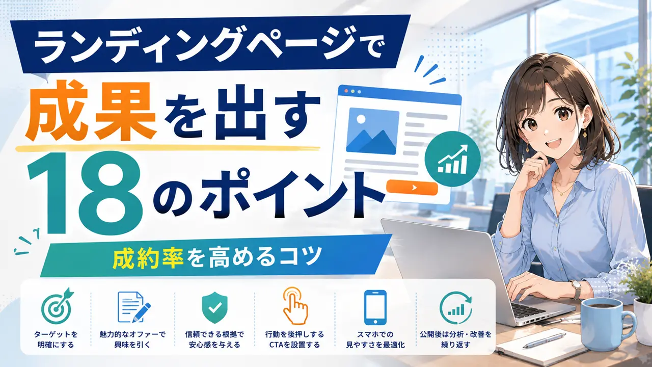 ランディングページで成果を出す18のポイント|成約率を高めるコツ