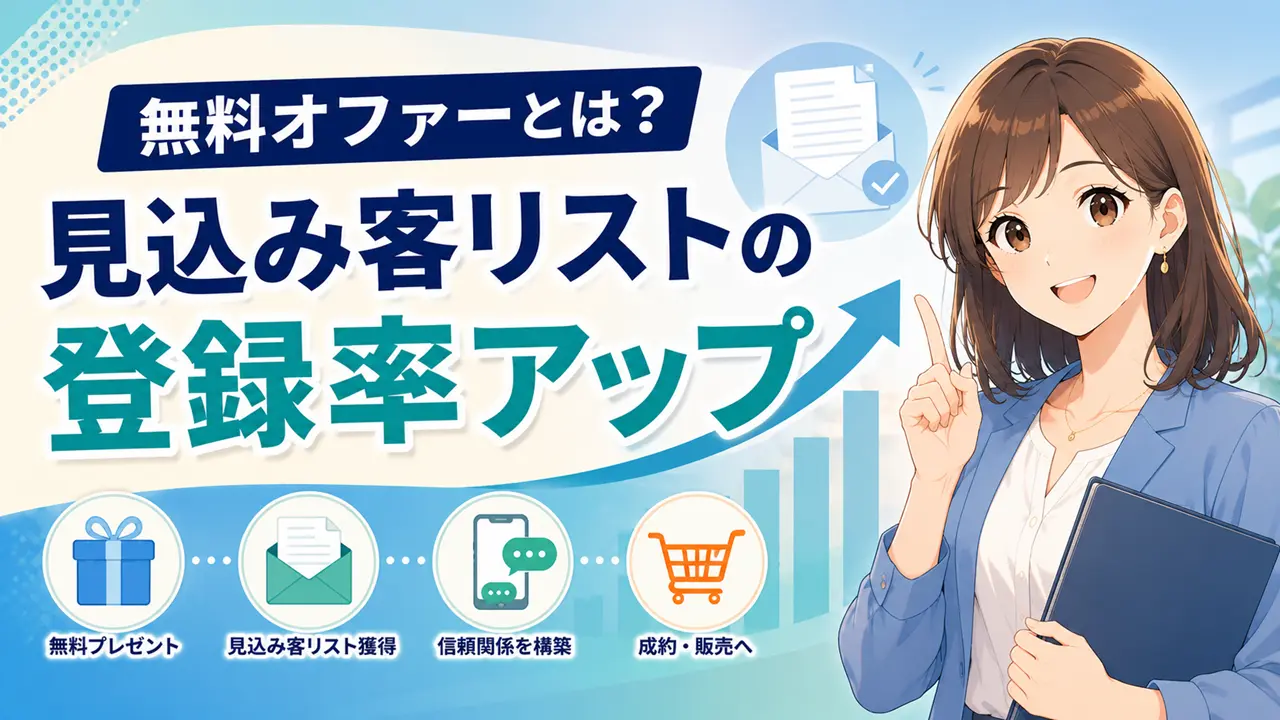 【Web集客】無料オファーとは？【見込み客リストの登録率アップ】